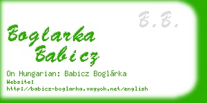 boglarka babicz business card