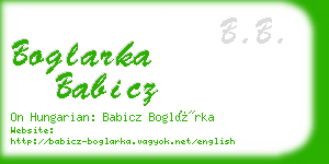 boglarka babicz business card